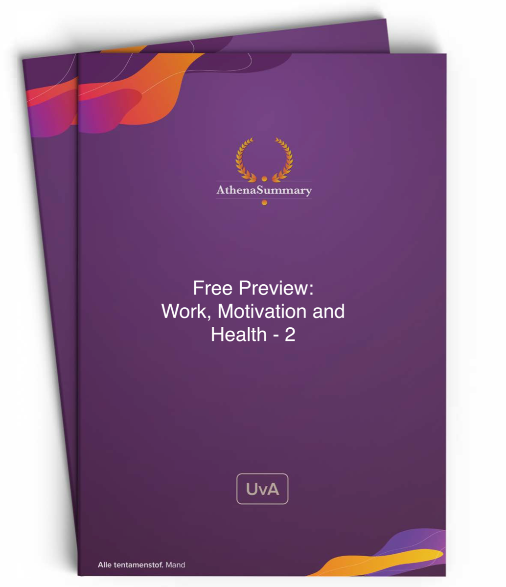 Free Preview Literature Summary: Work, Motivation and Health - 2