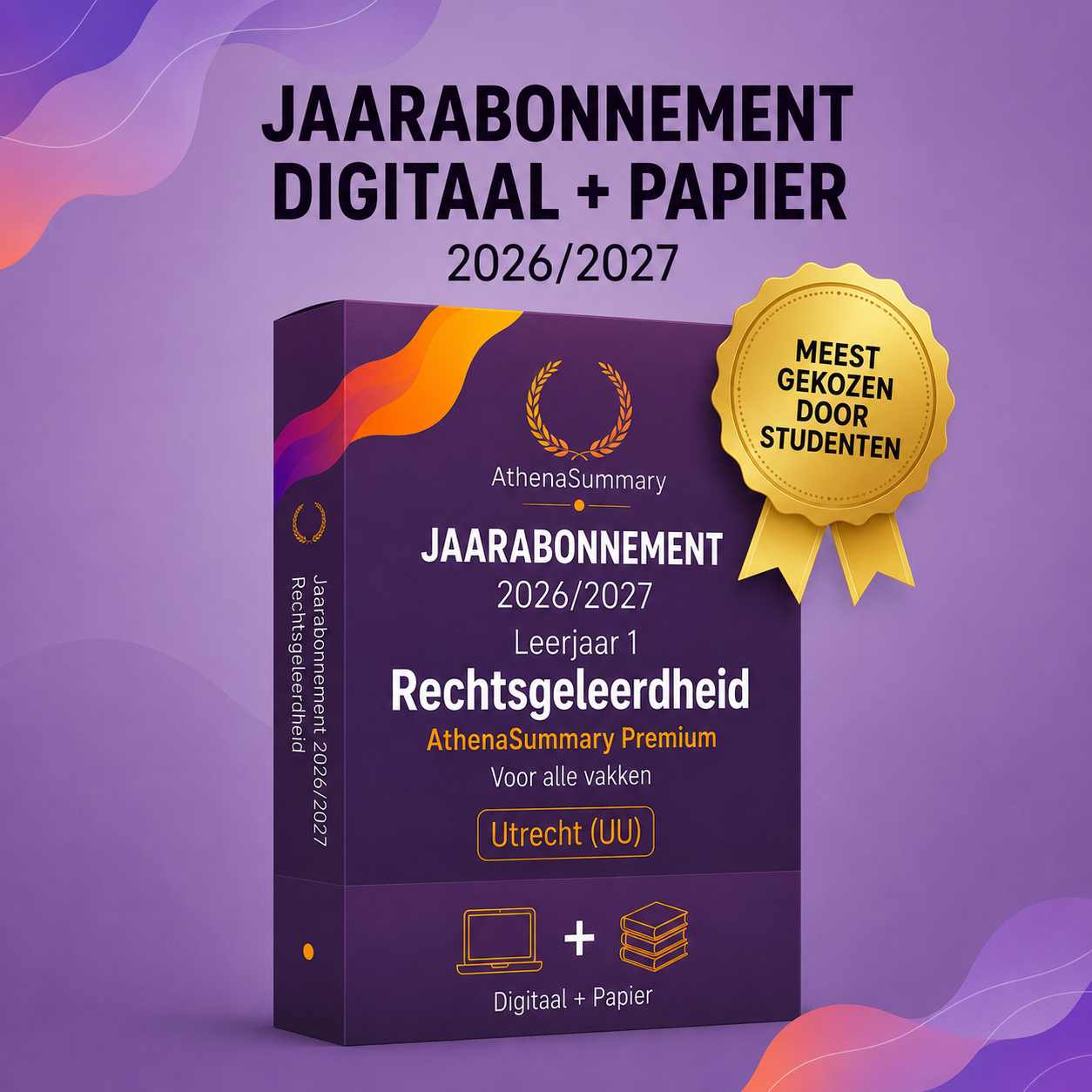 Jaarabonnement Digitaal + Papier: Jaar 1 Rechtsgeleerdheid UU (2026/2027)