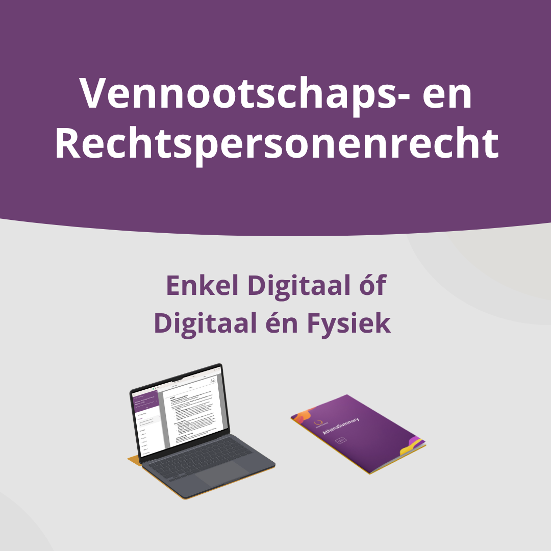 Samenvatting - Vennootschaps- en rechtspersonenrecht