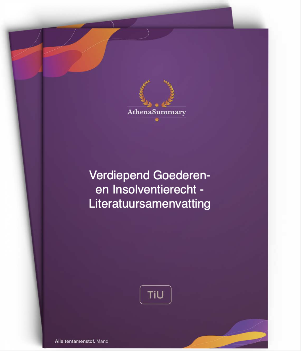 Verdiepend Goederen- en Insolventierecht - Literatuursamenvatting
